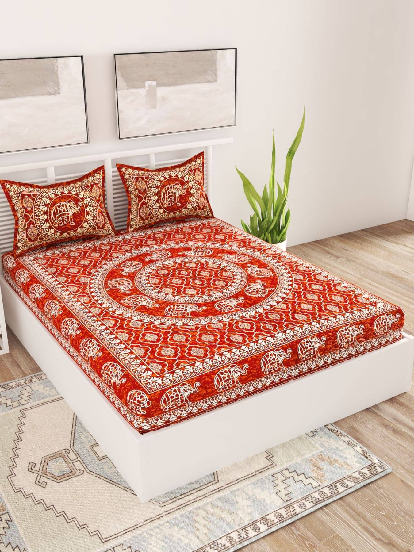     			Uniqchoice Cotton Double Bedsheet ( Maroon )
