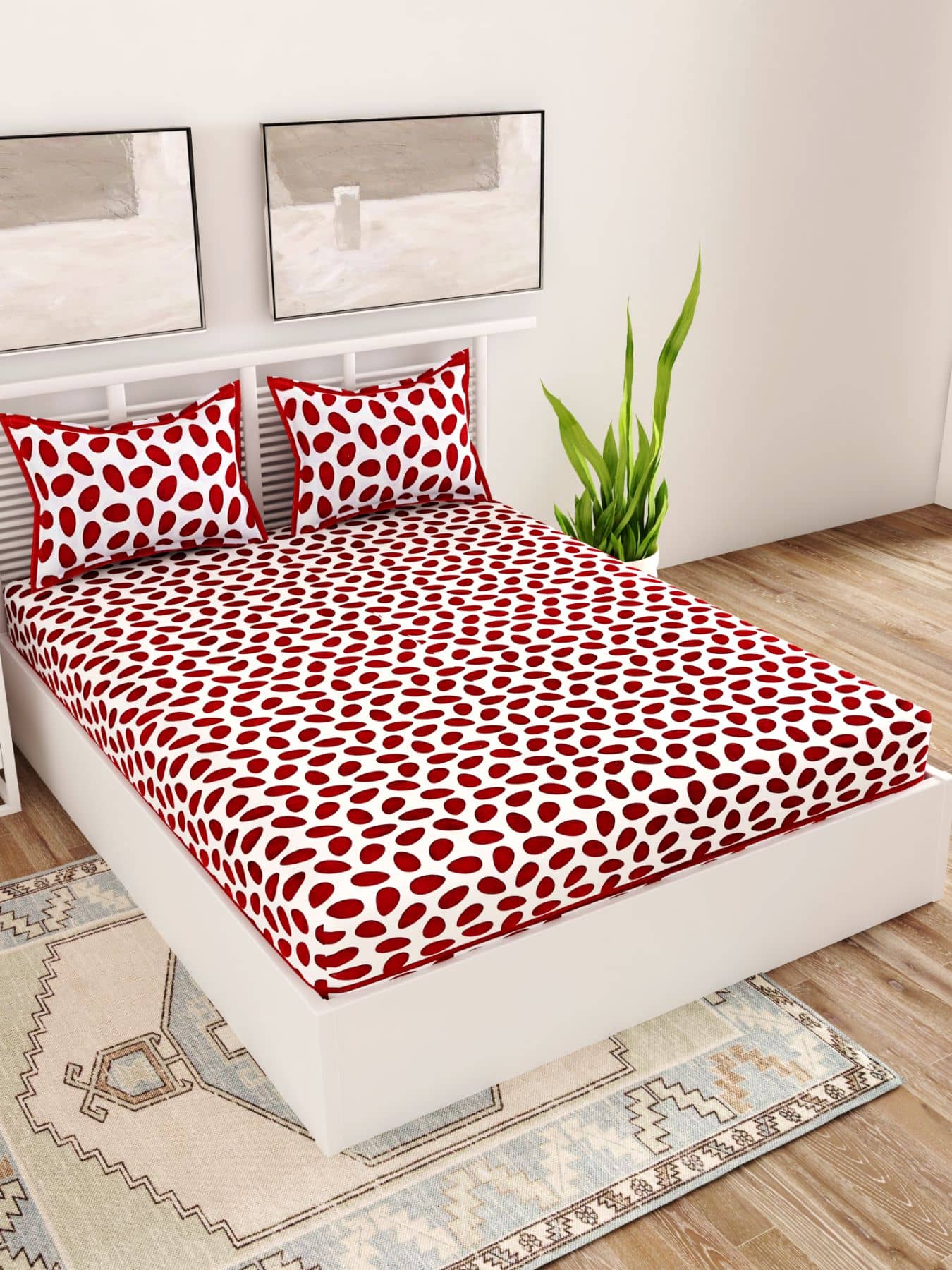 Uniqchoice Cotton Double Bedsheet ( Maroon )