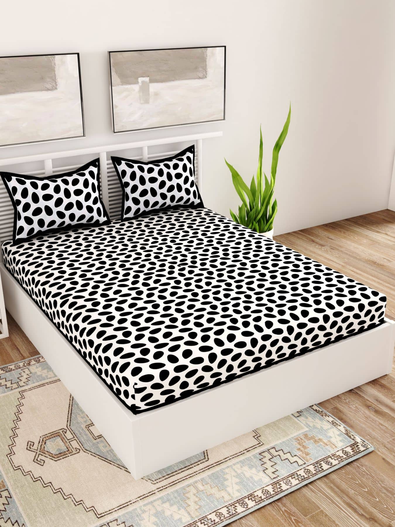 Uniqchoice Cotton Double Bedsheet ( Black )