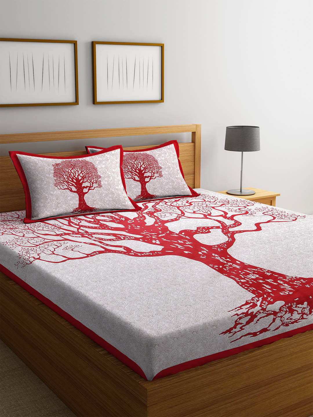 Uniqchoice Cotton Double Bedsheet ( Red )