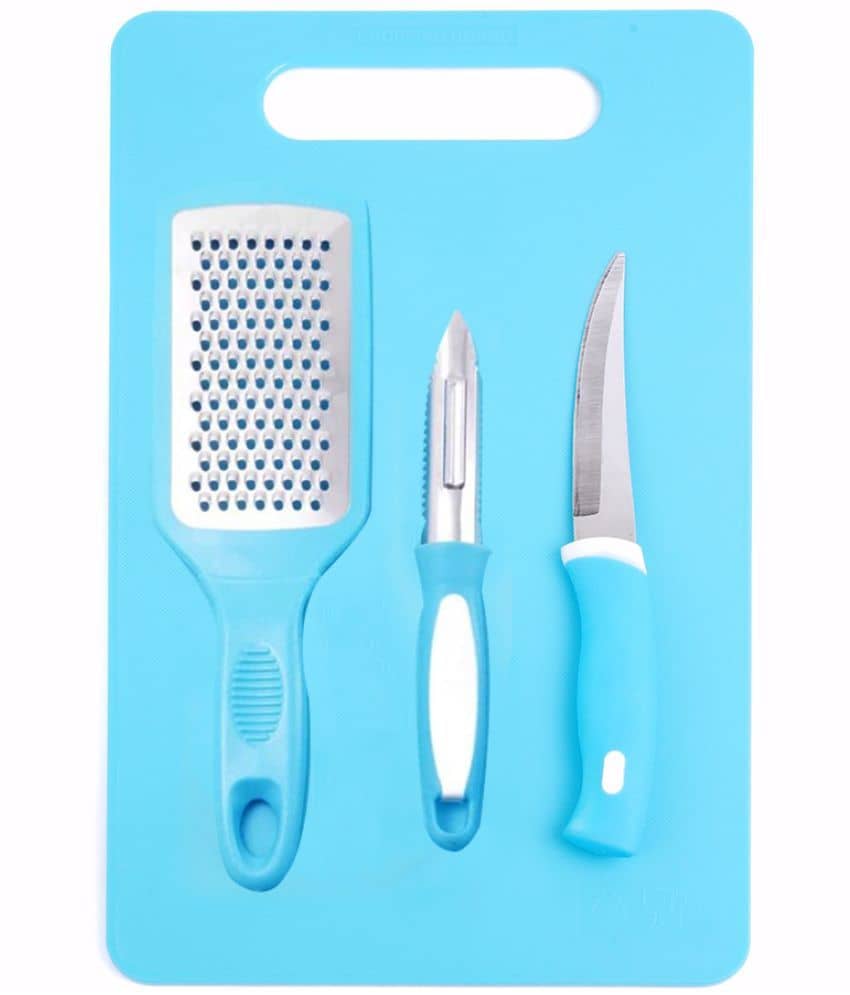 iview kitchenware Polypropylene Chopping Pad, Grater, Knife, Peeler, Blue (4U)