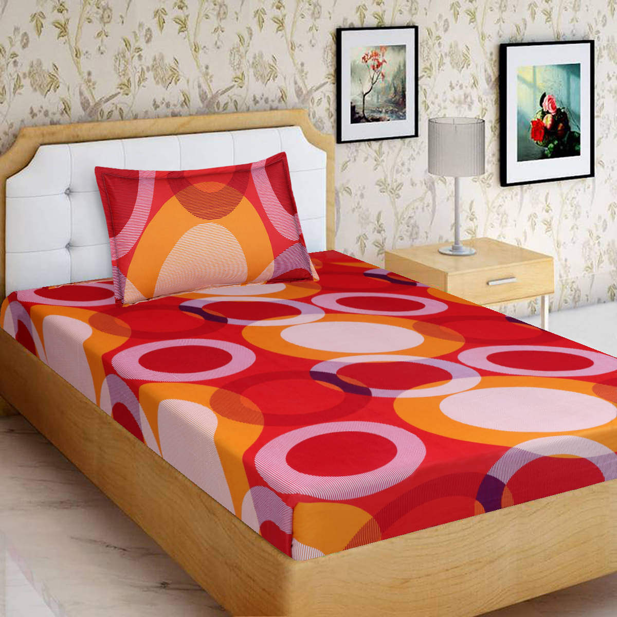     			Home Candy Microfiber Single Bedsheet ( Orange )