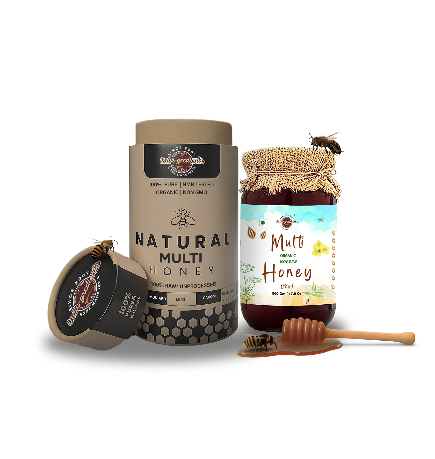 Indie gredients Honey Multi Honey 500 g Pack of 2 Indie gredients Honey Multi Honey 500 g Pack of 2
