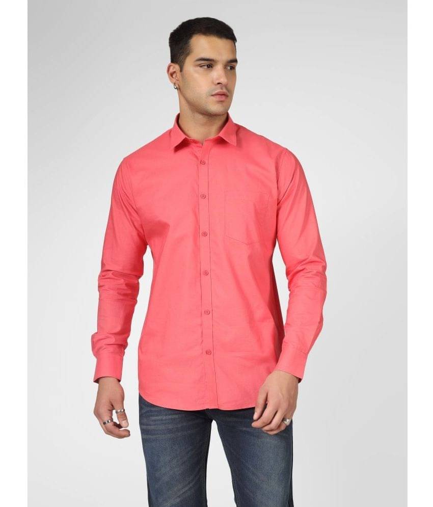 Indo Premium 100% Cotton Slim Fit Solids Full Sleeves Men's Casual Shirt - Red ( Pack of 1 ) Indo Premium 100% Cotton Slim Fit Solids Full Sleeves Men's Casual Shirt - Red ( Pack of 1 )