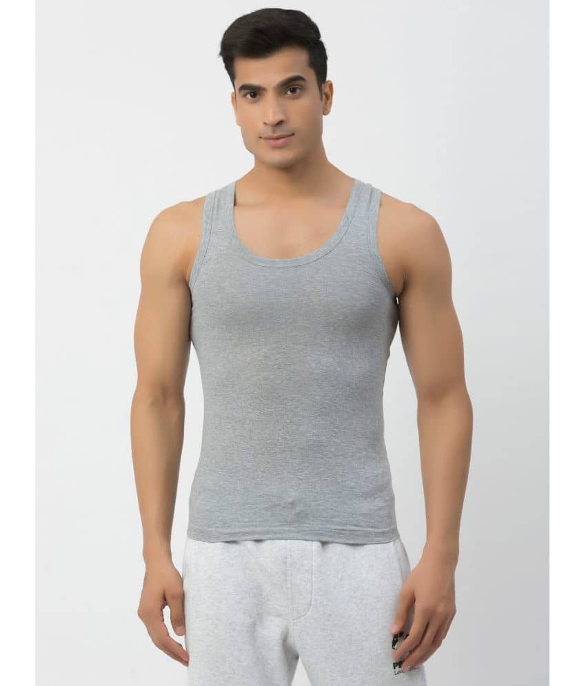 John Players Grey Melange John Players Vest Cotton Men's Vest ( Pack of 1 ) - Nightwear & Loungewear | Buy online on ZillyBuy