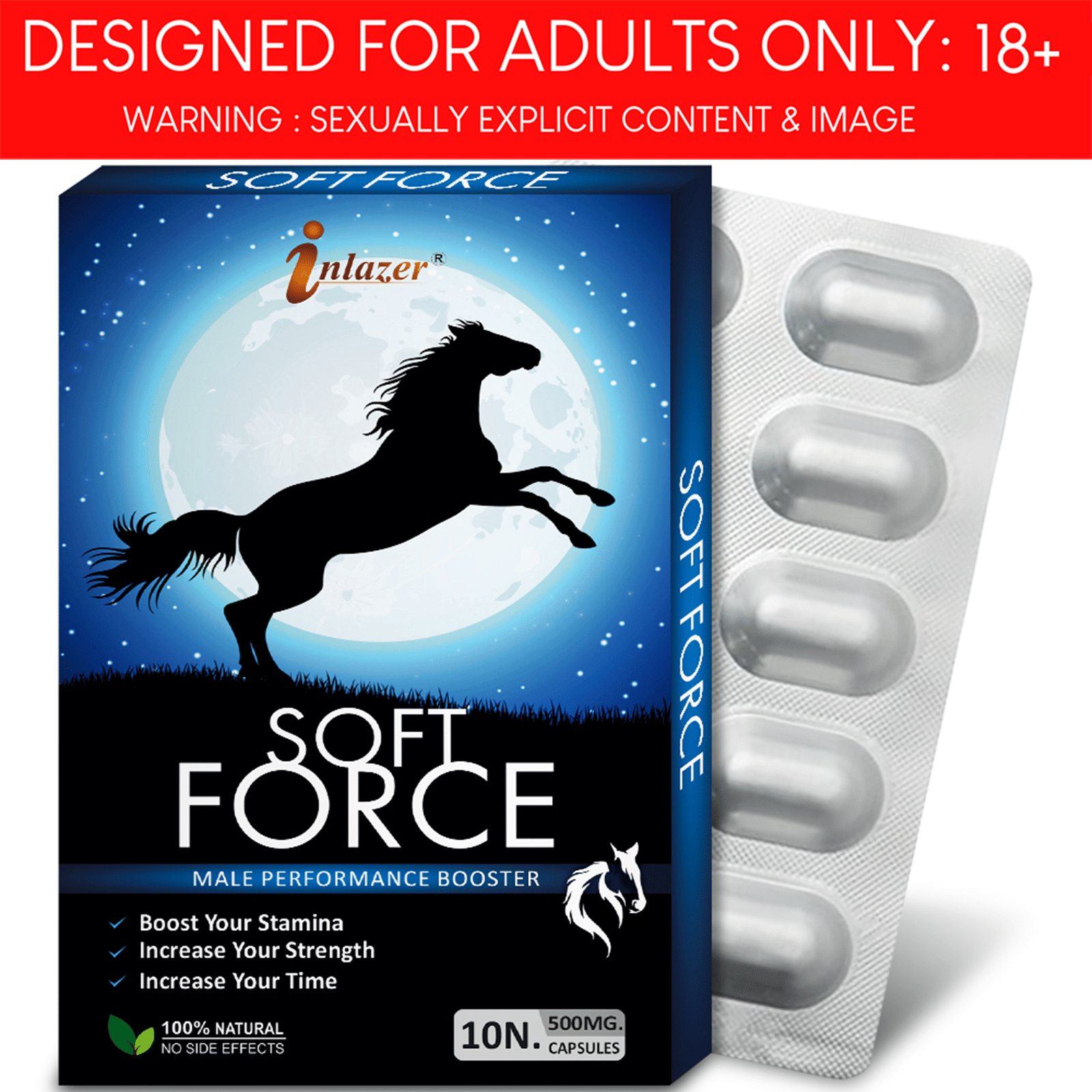 Soft Force Sex Capsule For Men, Shilajit Capsule Improves Strength, Stamina & Muscle Growth Supplement Sexual Power