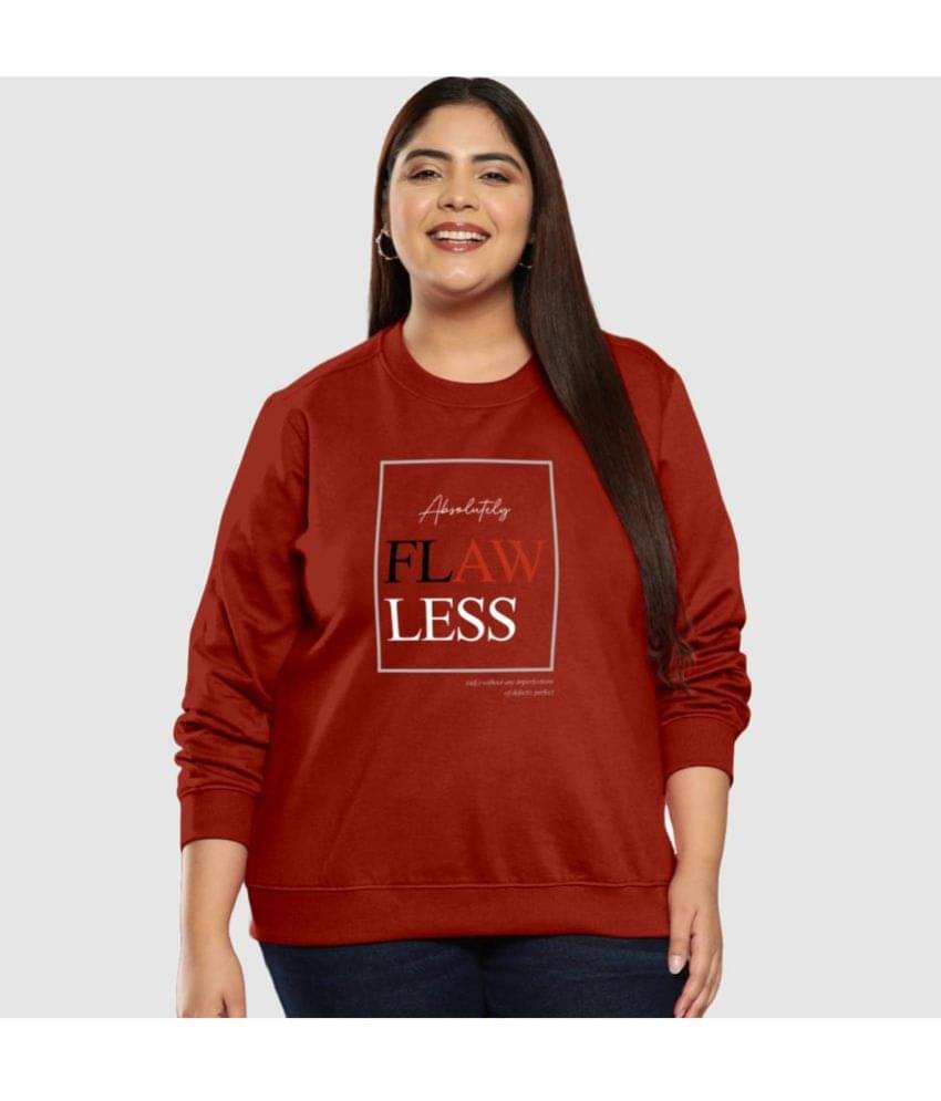 TAB91 Fleece Women's Non Hooded Sweatshirt ( Rust ) TAB91 Fleece Women's Non Hooded Sweatshirt ( Rust )