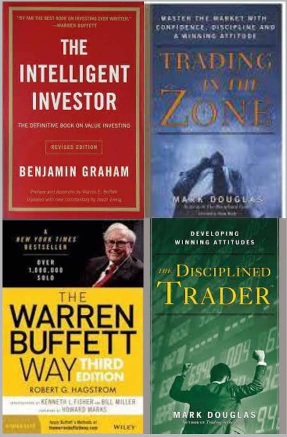     			The Intelligent Investor + Trading in the Zone + The Warren Buffett way +The Disciplined Trader