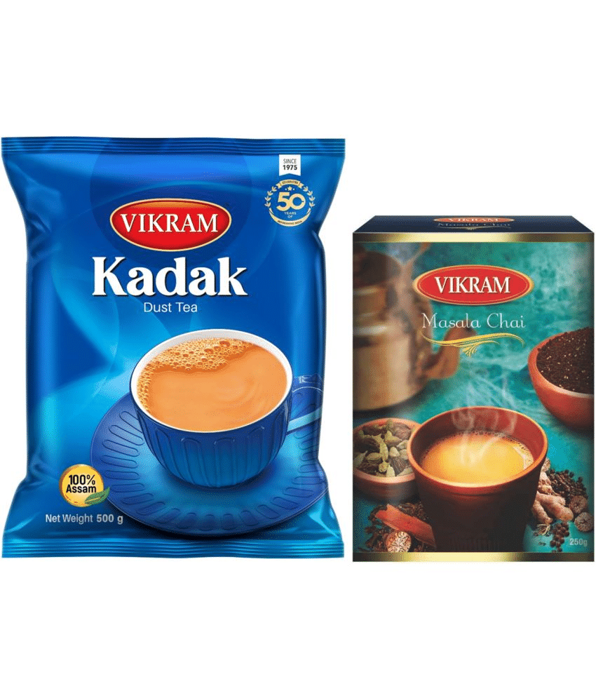     			Vikram Tea ComboKadak Dust Tea 500g & Masala Chai 250g750g(Pack of 2)