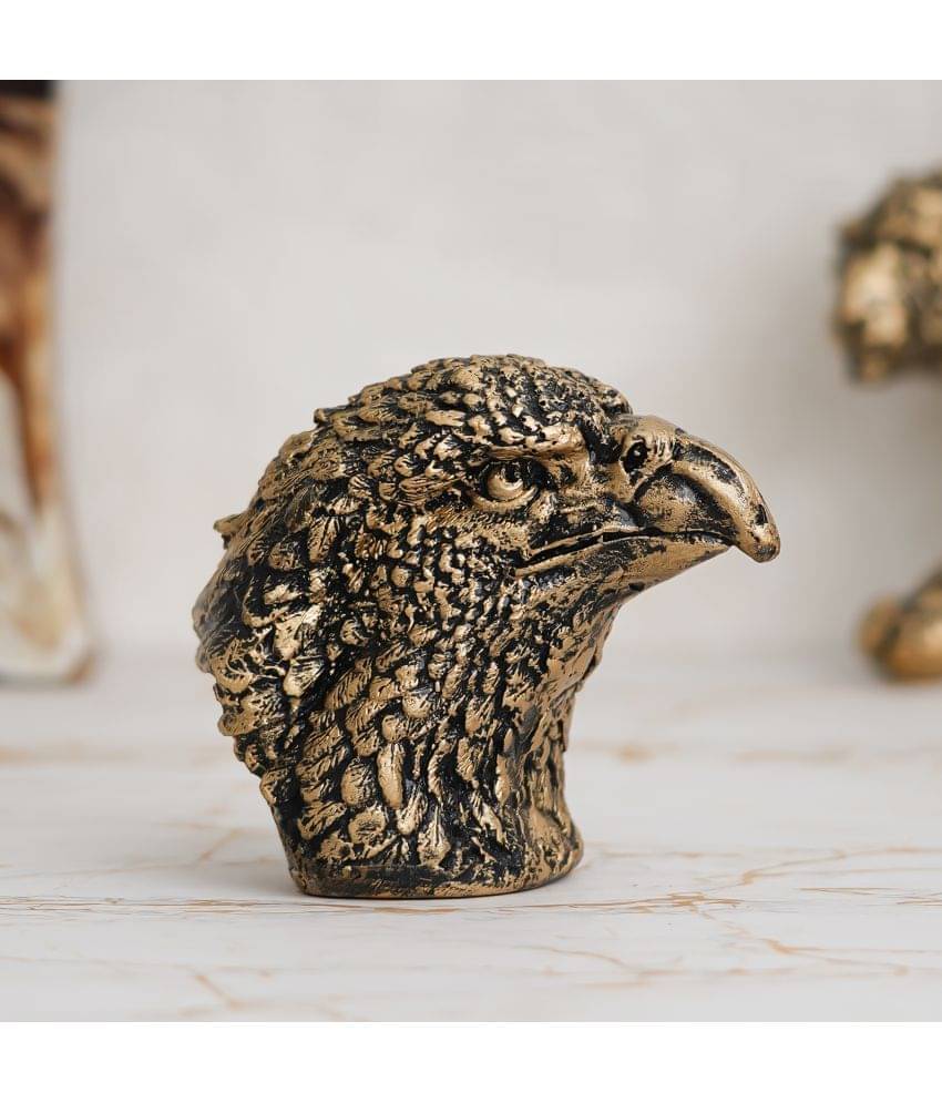     			eCraftIndia Gold-Toned Eagle Head Figurine Bird Showpiece