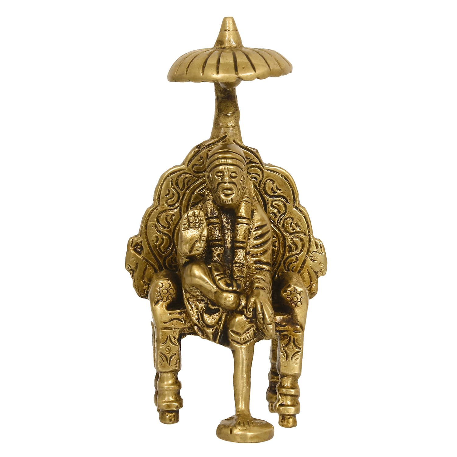     			eCraftIndia Gold-Toned Handcrafted Sai Baba Idol Showpiece