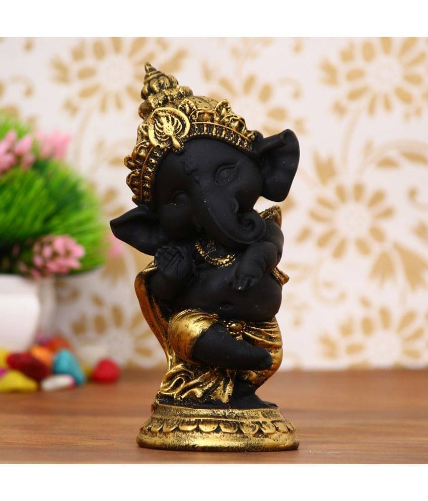 eCraftIndia Handcrafted Golden And Black Polyresin Dancing Ganesha Idol Decorative Showpiece eCraftIndia Handcrafted Golden And Black Polyresin Dancing Ganesha Idol Decorative Showpiece