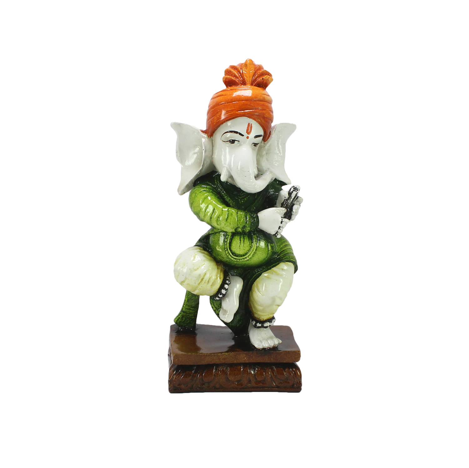 eCraftIndia White & Green Lord Ganesha Playing Instrument Decorative Showpiece     			eCraftIndia White & Green Lord Ganesha Playing Instrument Decorative Showpiece
