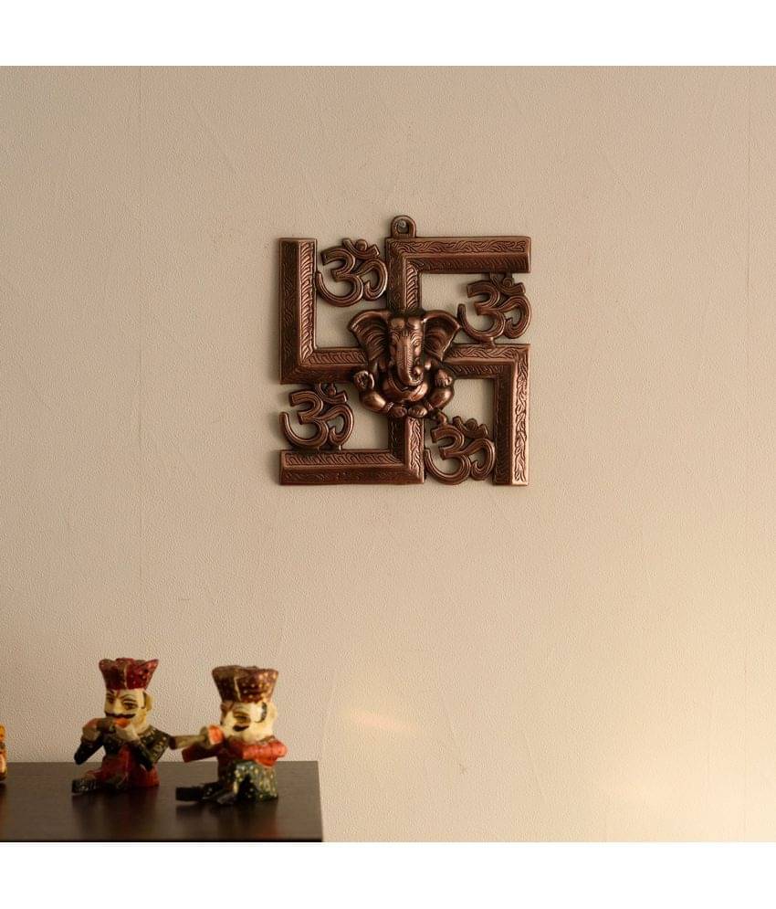 eCraftIndia Copper-Toned Metal Lord Ganesh Idol Wall Hanging eCraftIndia Copper-Toned Metal Lord Ganesh Idol Wall Hanging