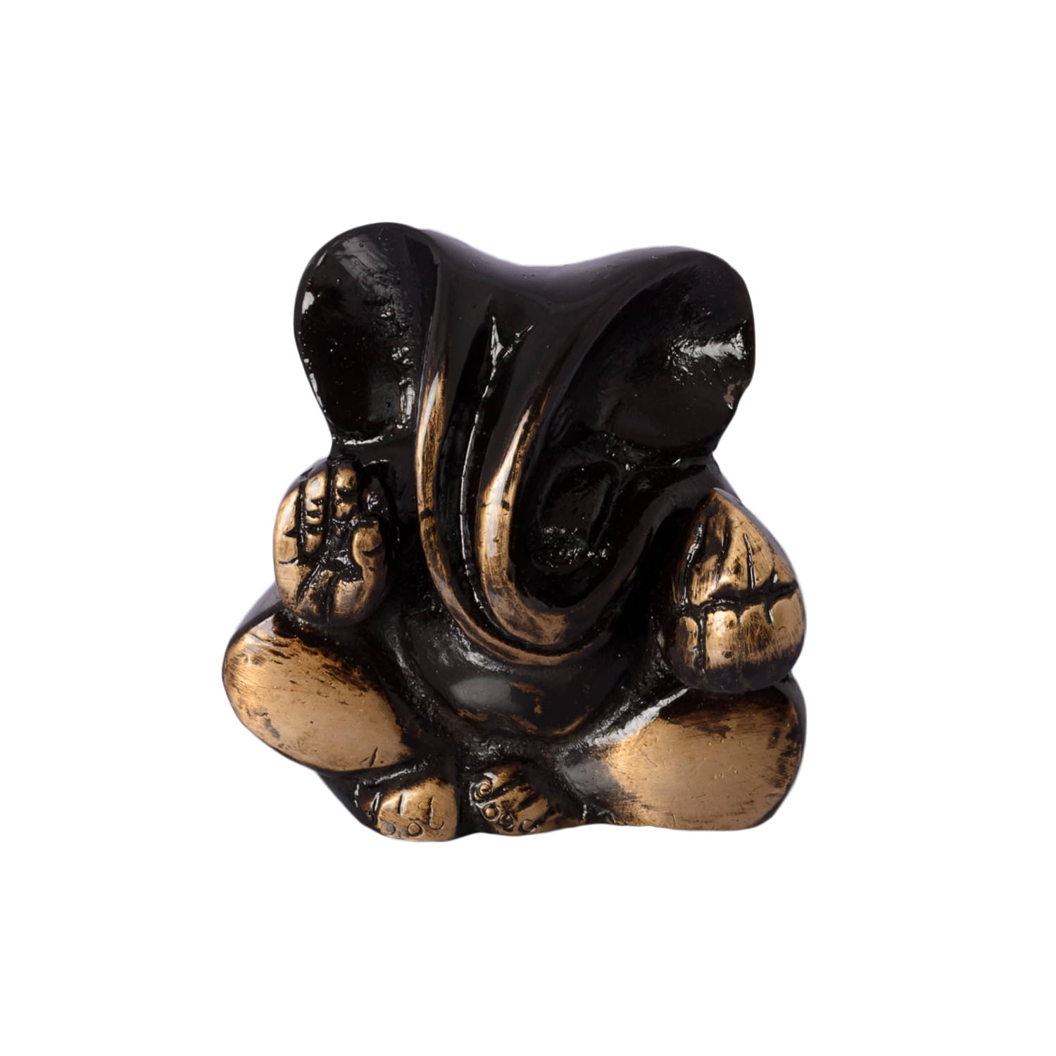     			eCraftIndia Black & Gold-Toned Antique Finish Diving Ganesha Showpiece