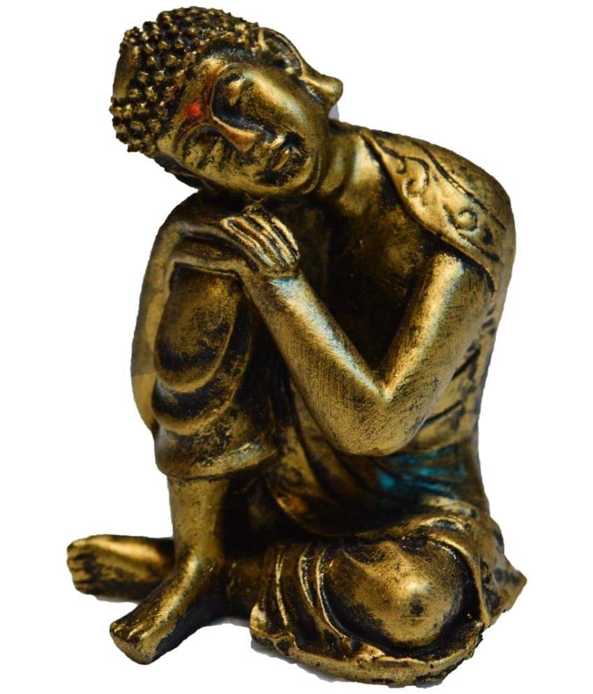     			eCraftIndia Gold-Toned Handcrafted Buddha Showpiece