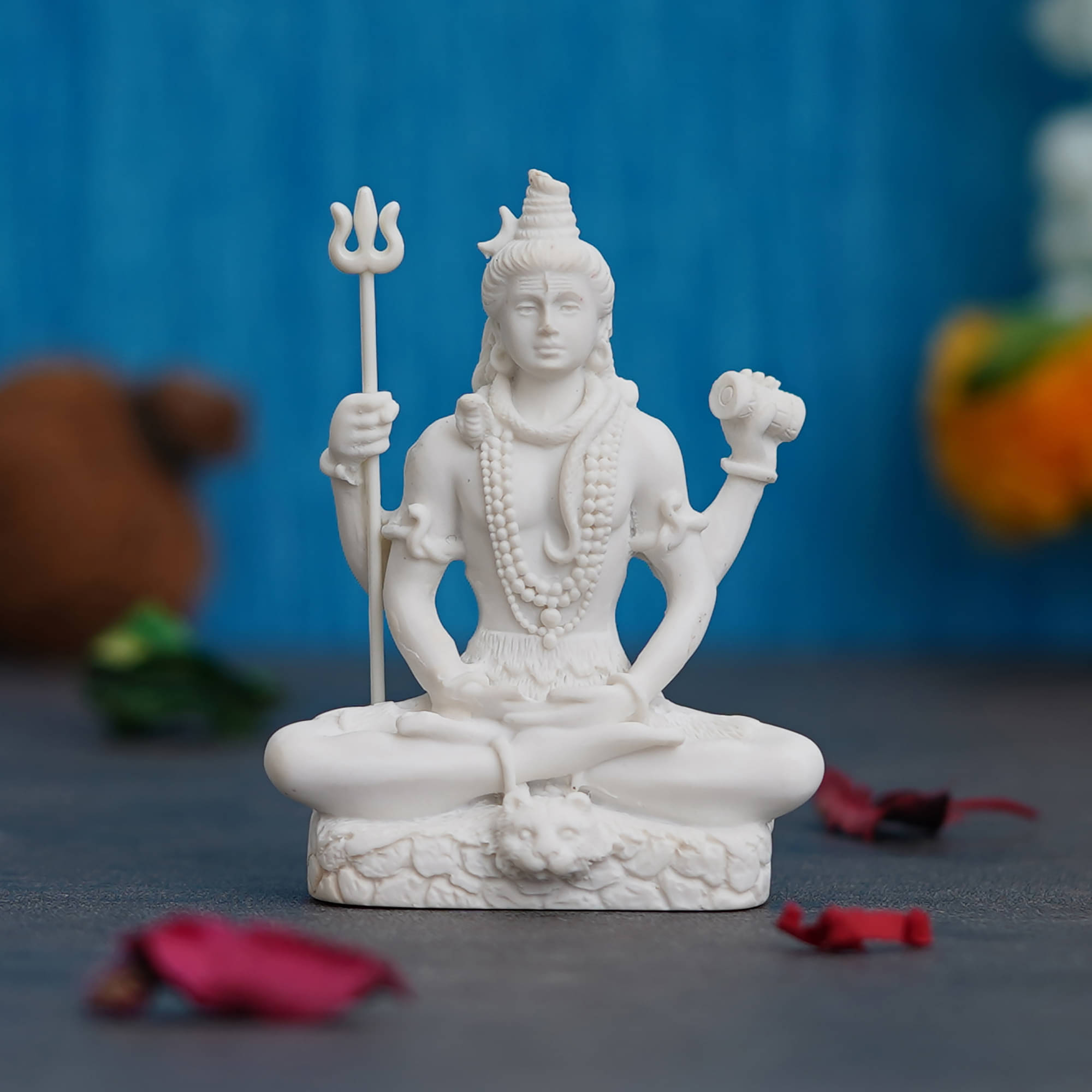     			eCraftIndia White Solid Lord Shiva Statue Showpiece