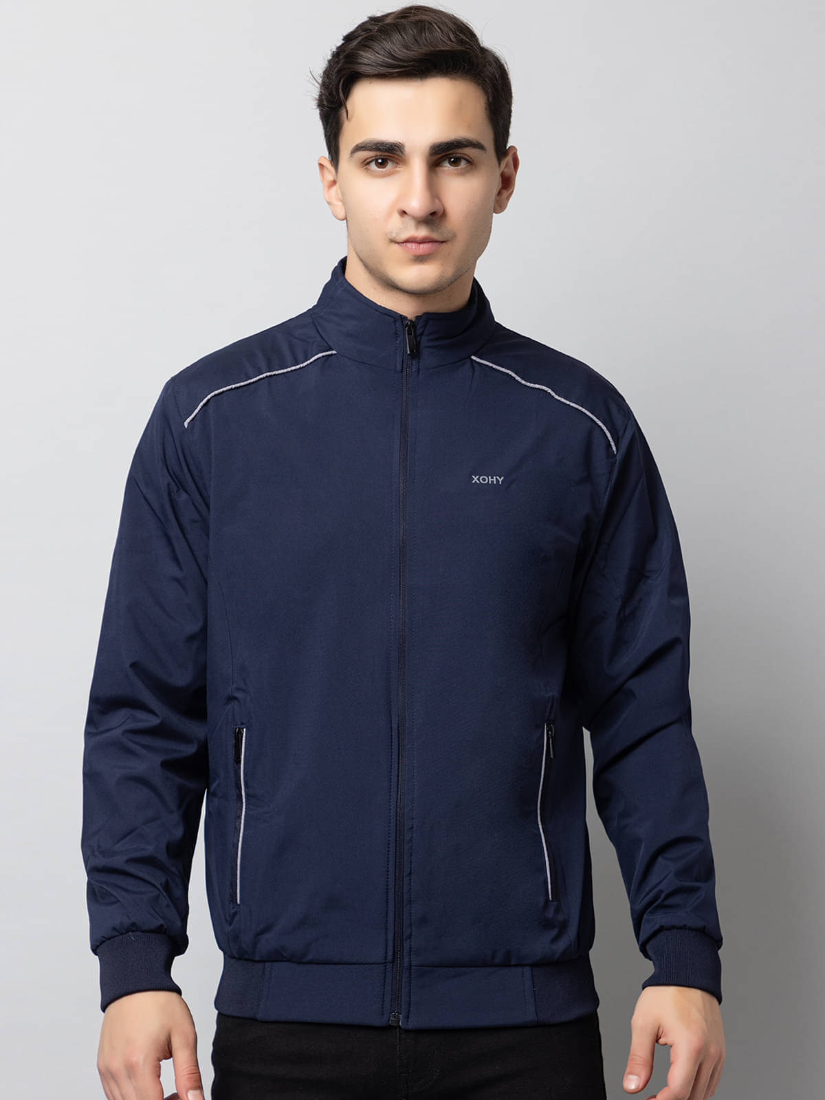 xohy Nylon Men's Windcheater Jacket - Navy ( Pack of 1 ) xohy Nylon Men's Windcheater Jacket - Navy ( Pack of 1 )
