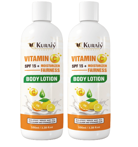     			KURAIY Beautiful Vitamin C Body Lotion Whitening Moisturizing Body Moisrurizer Lotion Pack Of 2