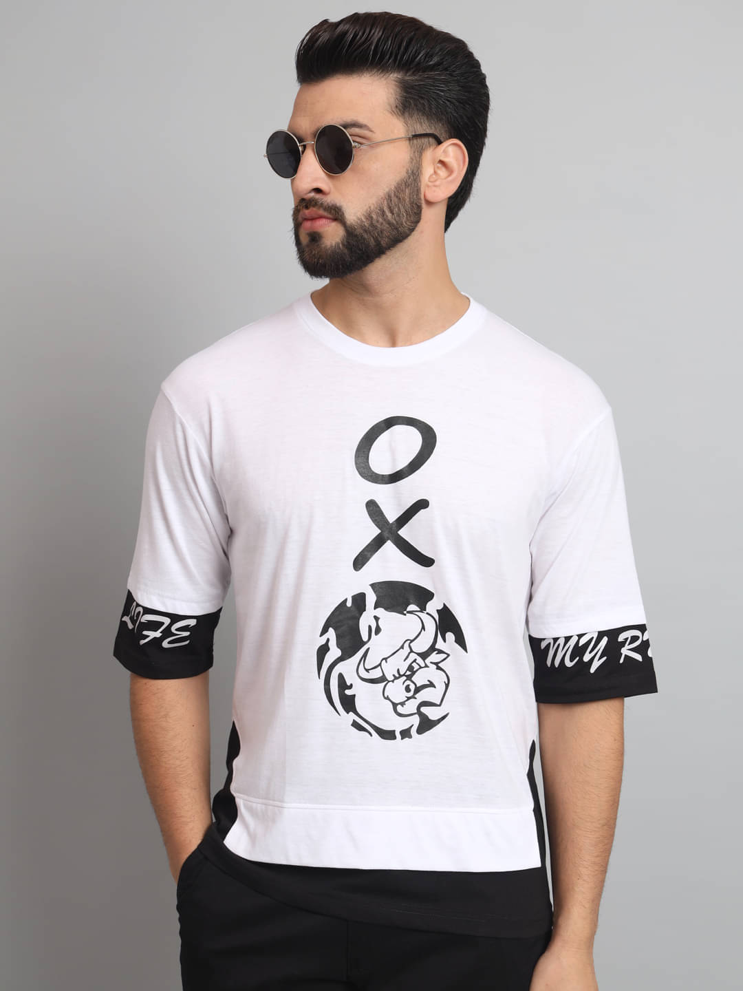 ZEBULUN Pack of 1 Cotton Blend Regular Fit Men's T-Shirt ( White ) ZEBULUN Pack of 1 Cotton Blend Regular Fit Men's T-Shirt ( White )