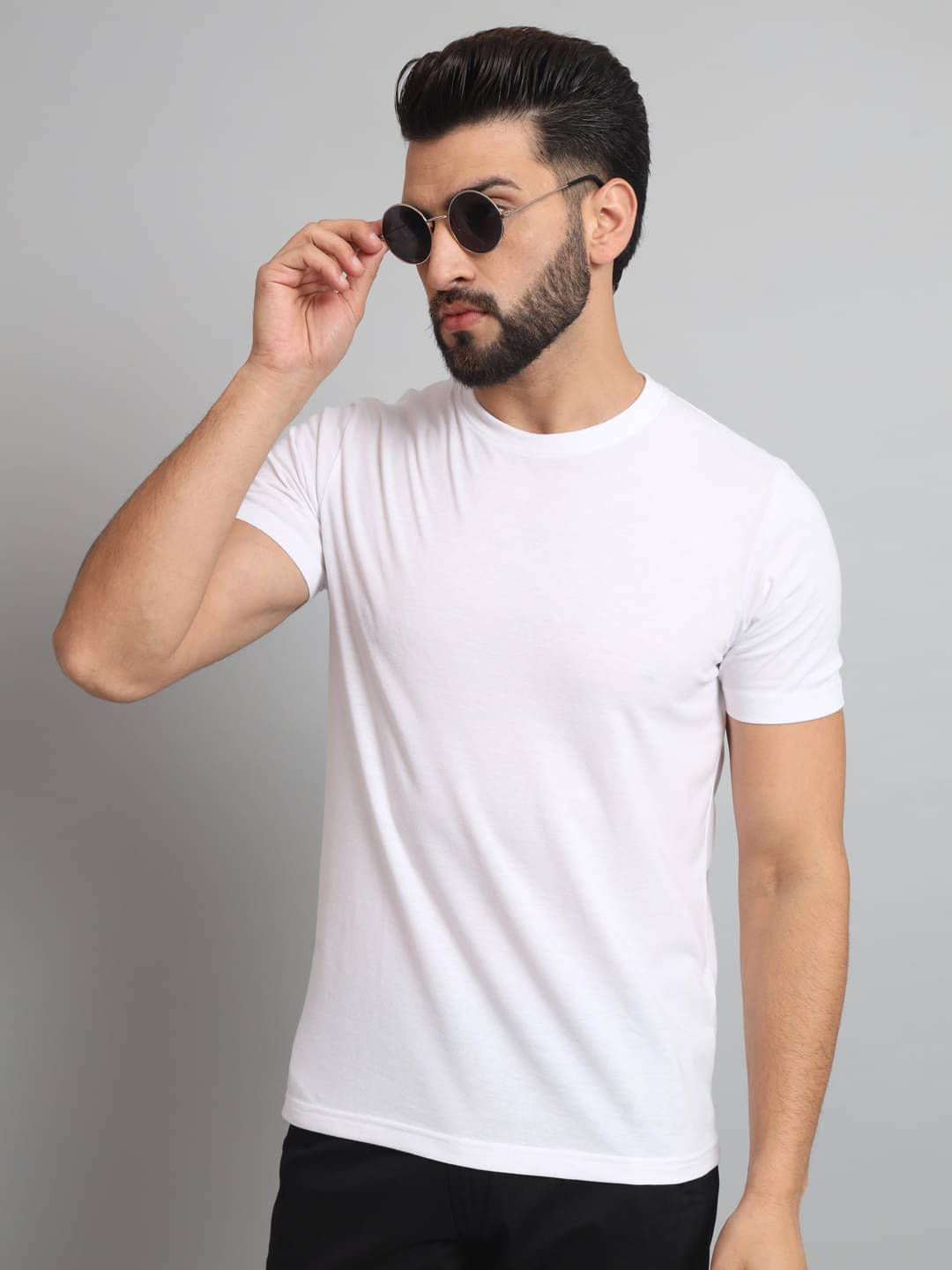     			ZEBULUN Pack of 1 Cotton Blend Regular Fit Men's T-Shirt ( White )