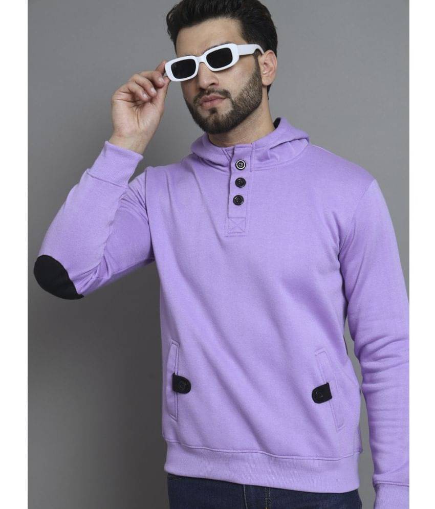 Emerald Fleece Hooded Men's Sweatshirt - Lavender ( Pack of 1 ) Emerald Fleece Hooded Men's Sweatshirt - Lavender ( Pack of 1 )