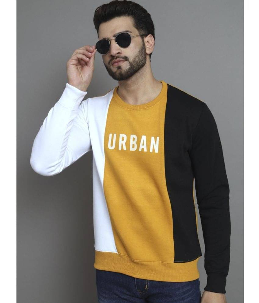 Emerald Fleece Round Neck Men's Sweatshirt - Gold ( Pack of 1 ) Emerald Fleece Round Neck Men's Sweatshirt - Gold ( Pack of 1 )