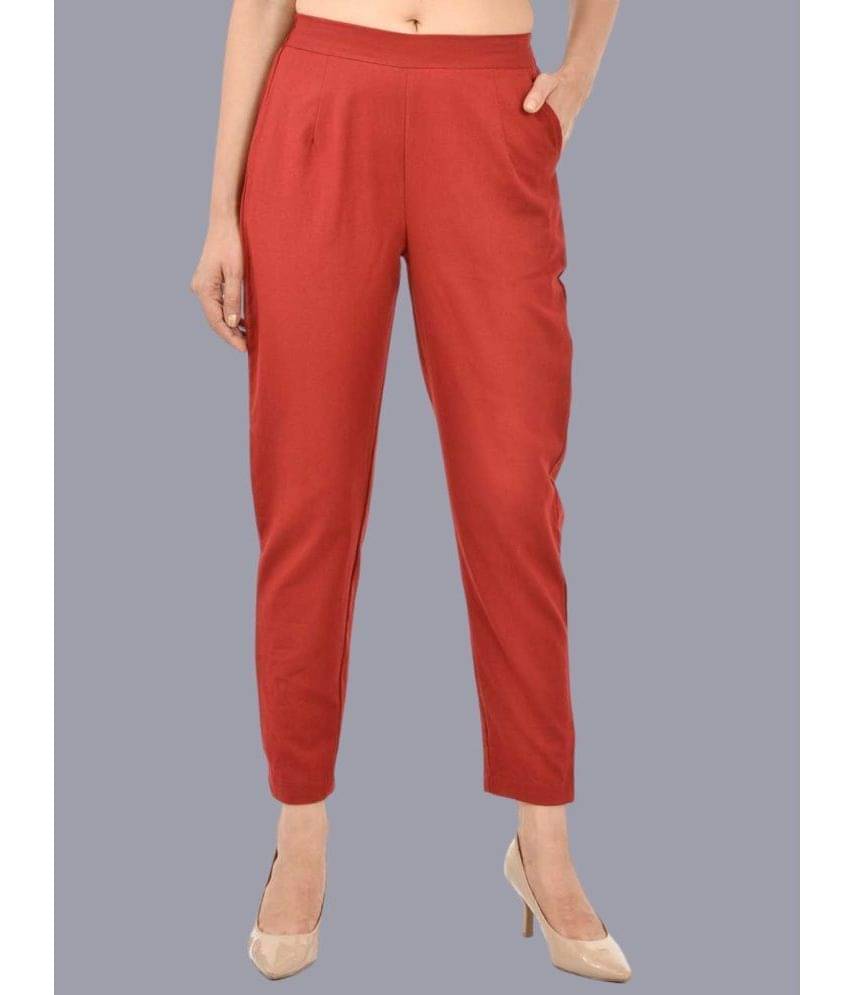     			FABISHO Red Cotton Regular Women's Casual Pants ( Pack of 1 )