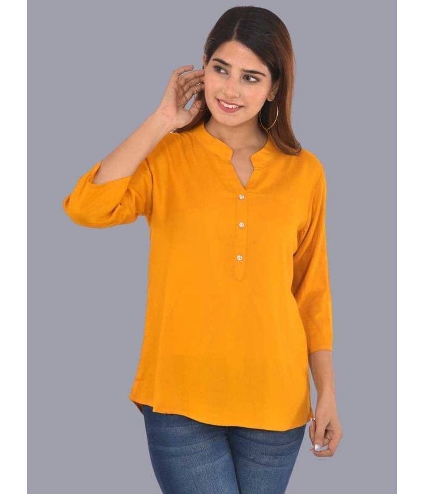     			FABISHO Women Solid Rayon Shirt ( Yellow )