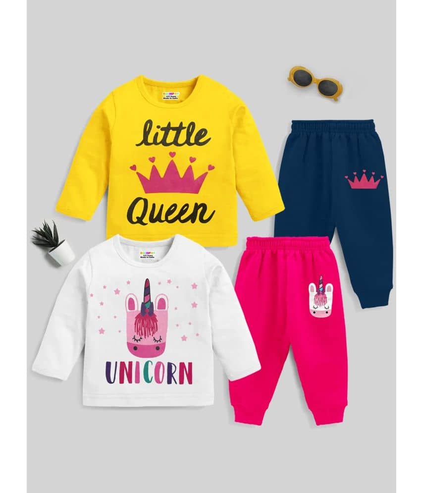 Kuchipoo Pack of 2 Baby Boys Cotton Blend Sweatshirt & Jogger Set ( Multicolor )