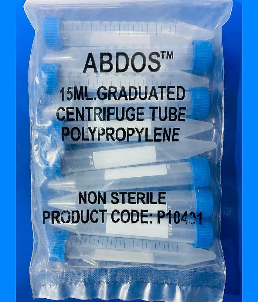 PLASTIC GRADUATED CENTRIFUGE TUBE POLYPROPYLENE 15 ML (pack of 10)