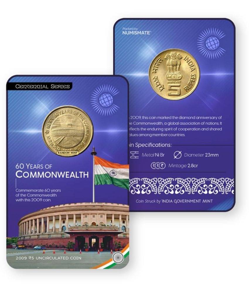 Rs.5 60 YEARS OF THE COMMONWEALTH Commemorative Coin Card – Special Edition Rs.5 60 YEARS OF THE COMMONWEALTH Commemorative Coin Card – Special Edition