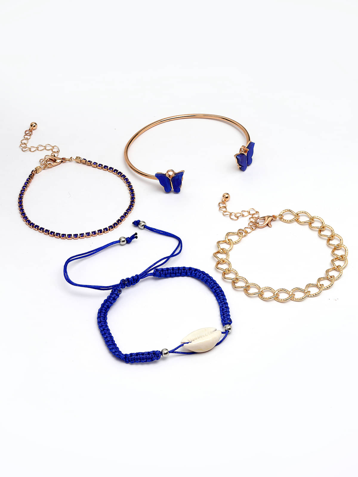    			Scintillare by Sukkhi Blue Cuff ( Pack of 4 )