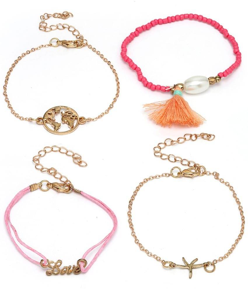 Scintillare by Sukkhi Pink Bracelet ( Pack of 4 ) Scintillare by Sukkhi Pink Bracelet ( Pack of 4 )