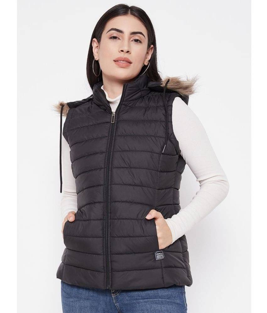 VERO AMORE - Polyester Black Bomber Jackets VERO AMORE - Polyester Black Bomber Jackets