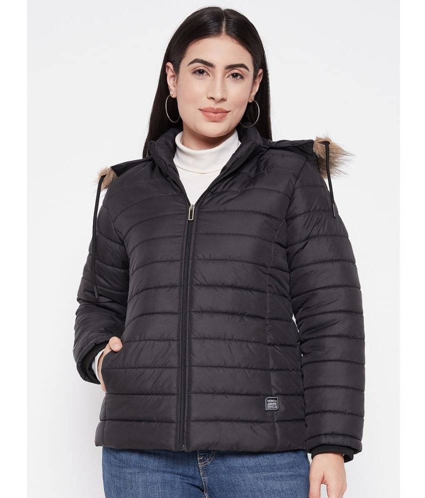 VERO AMORE - Polyester Black Bomber Jackets VERO AMORE - Polyester Black Bomber Jackets