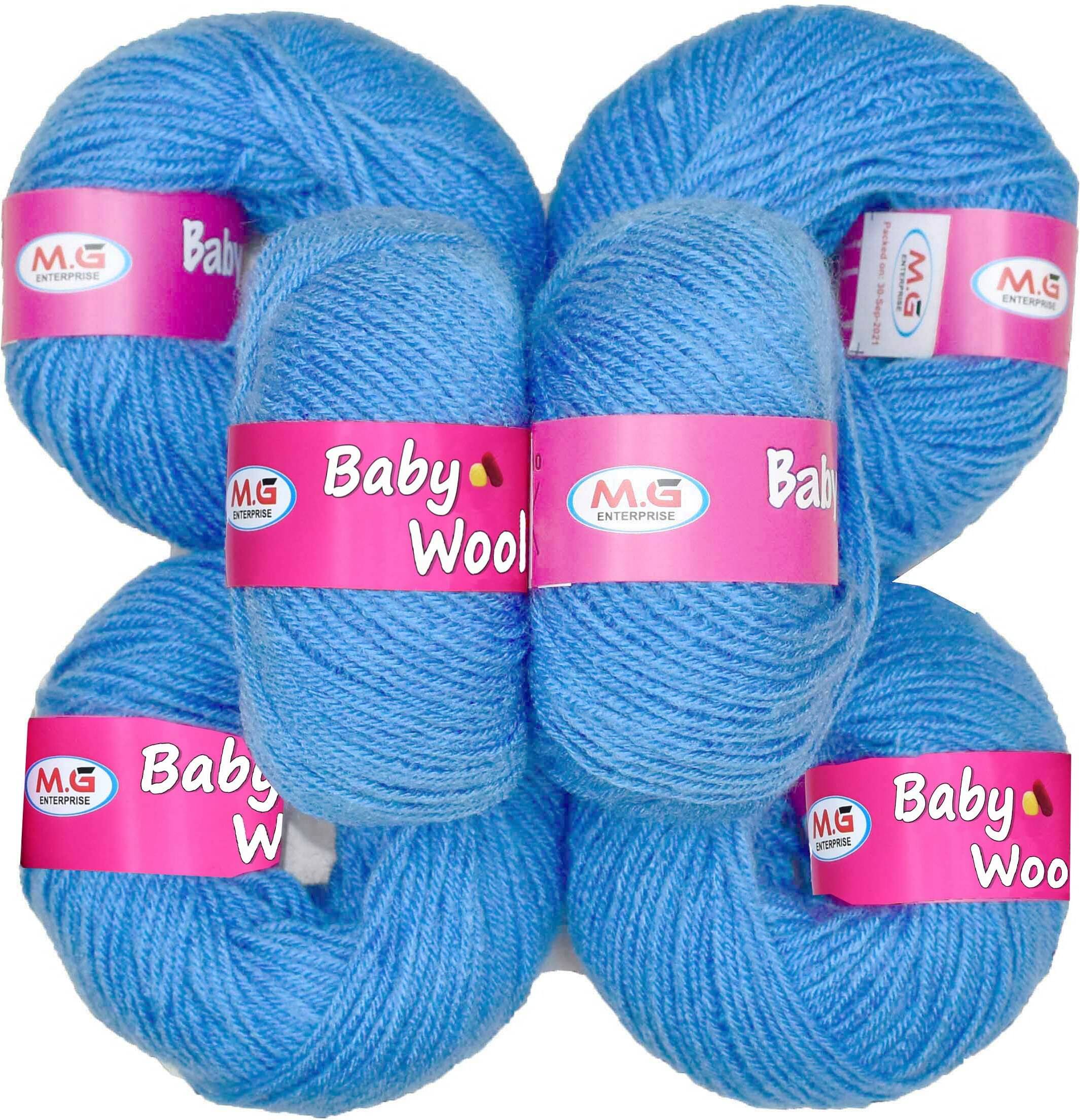     			100% Acrylic Wool  Airforce Blue 12 Pc Baby Wool 4 ply Wool -CB Art-
