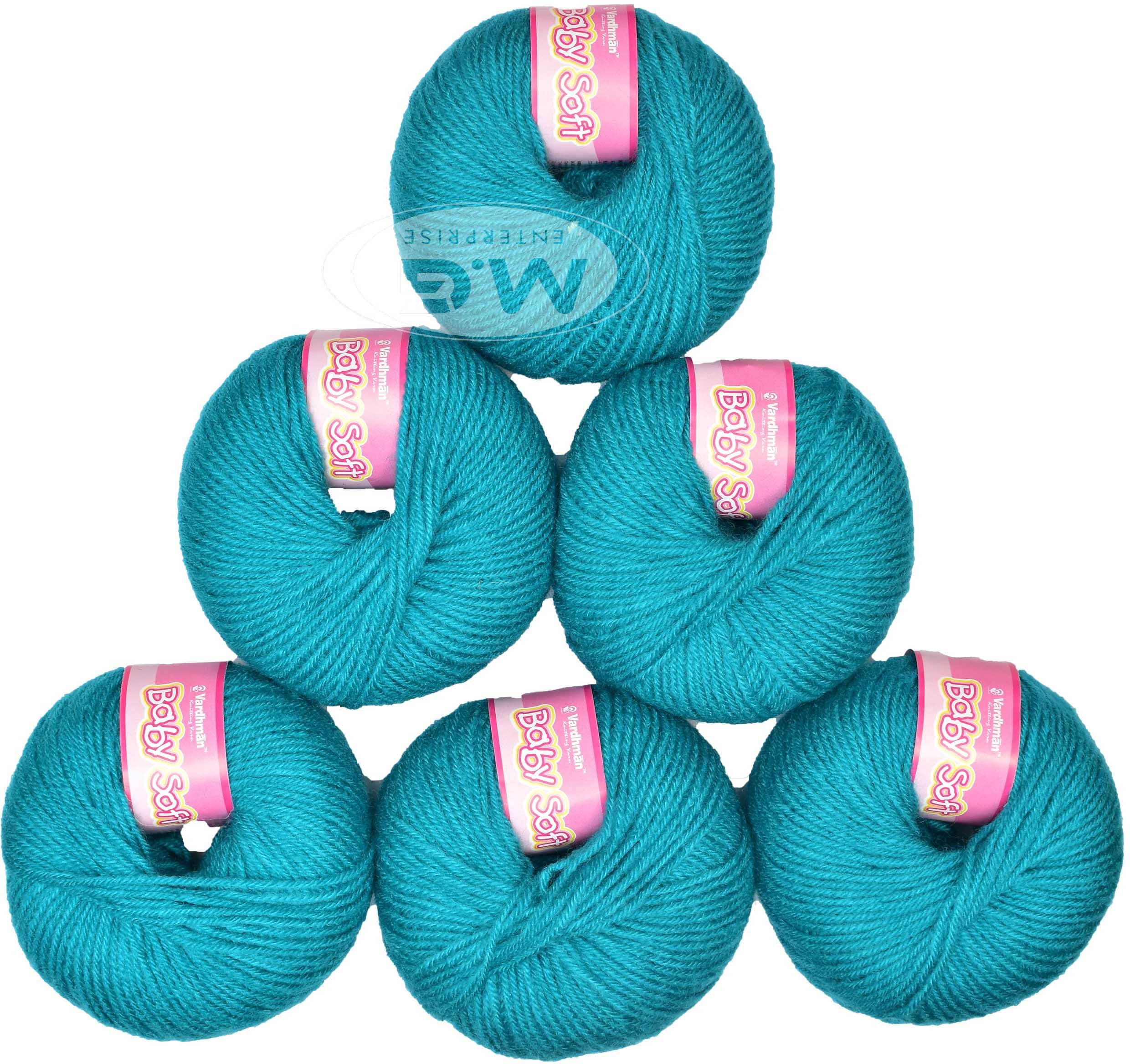 100% Acrylic Wool Azure (Pack of 8) Baby Soft Wool Ball Hand knitting wool / Art Craft soft fingering crochet hook yarn, needle knitting yarn thread dyed â€¦ - B CJ