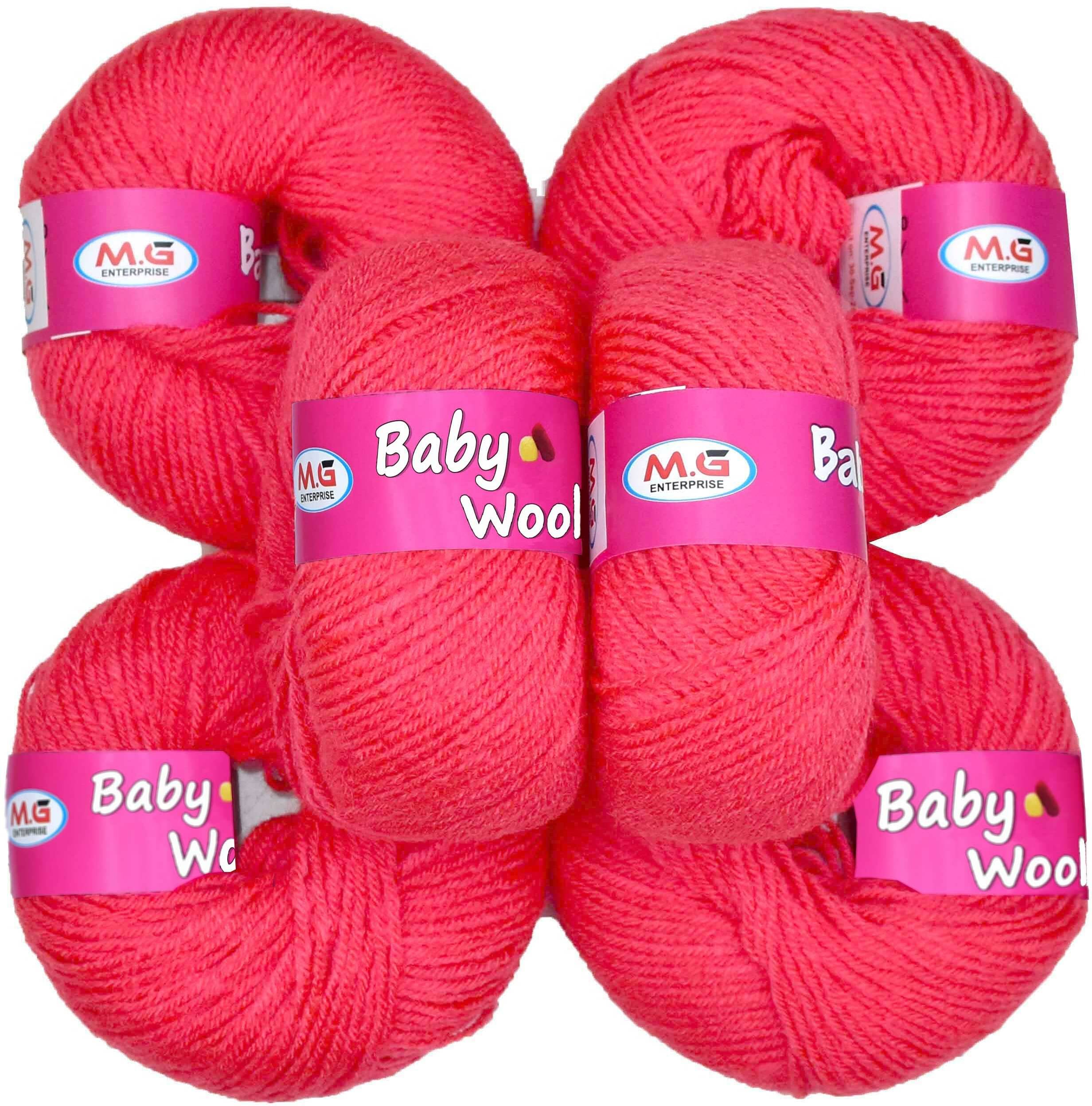     			100% Acrylic Wool  Candy Red 6 Pc Baby Wool 4 ply Wool -PA Art-GJ