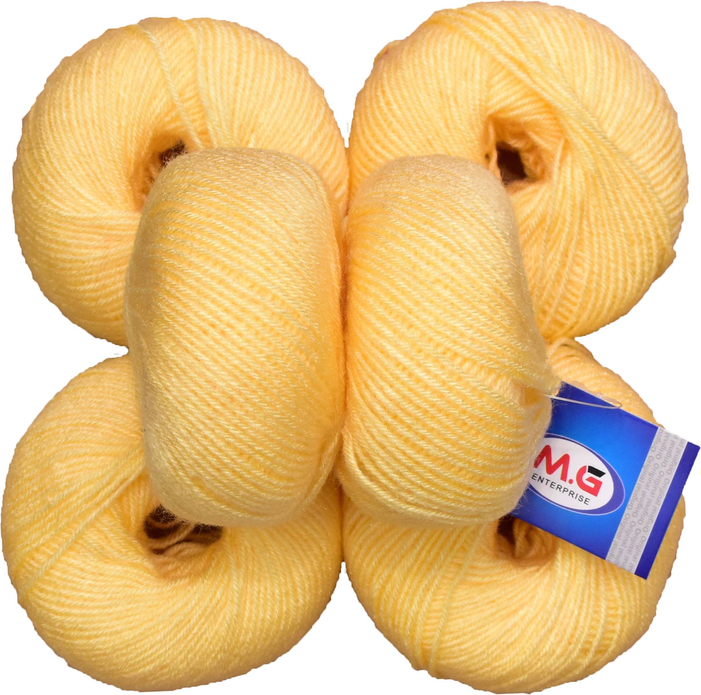     			100% Acrylic Wool Dark Cream (6 pc) Baby Soft Wool Ball Hand Knitting Wool/Art Craft Soft Fingering Crochet Hook Yarn, Needle Knitting Yarn Thread Dyed