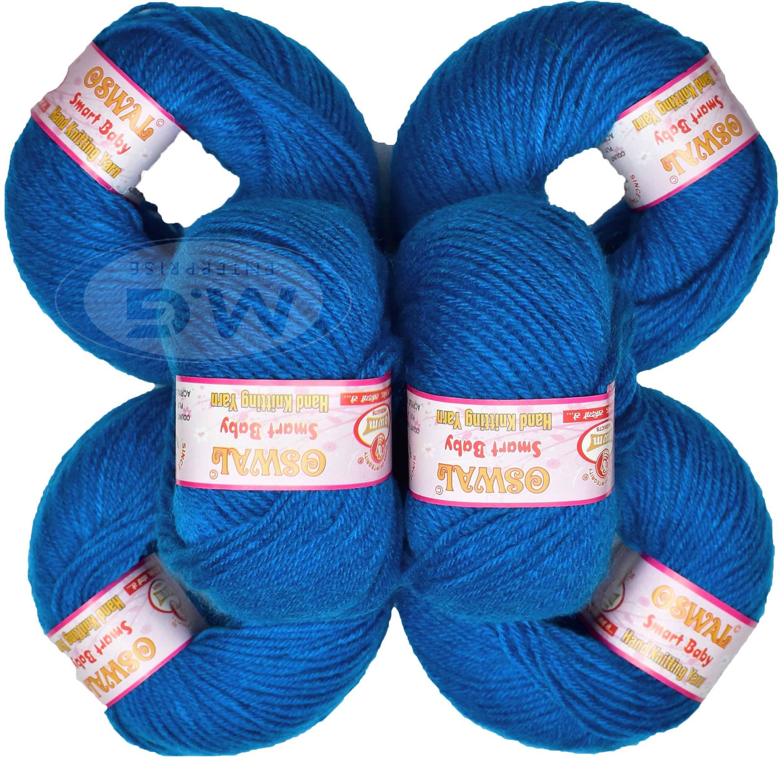     			100% Acrylic Wool Deep Blue (8 pc) Smart Baby 4 ply Wool Ball Hand Knitting Wool/Art Craft Soft Fingering Crochet Hook Yarn, Needle Knitting Yarn Thread Dye A BB