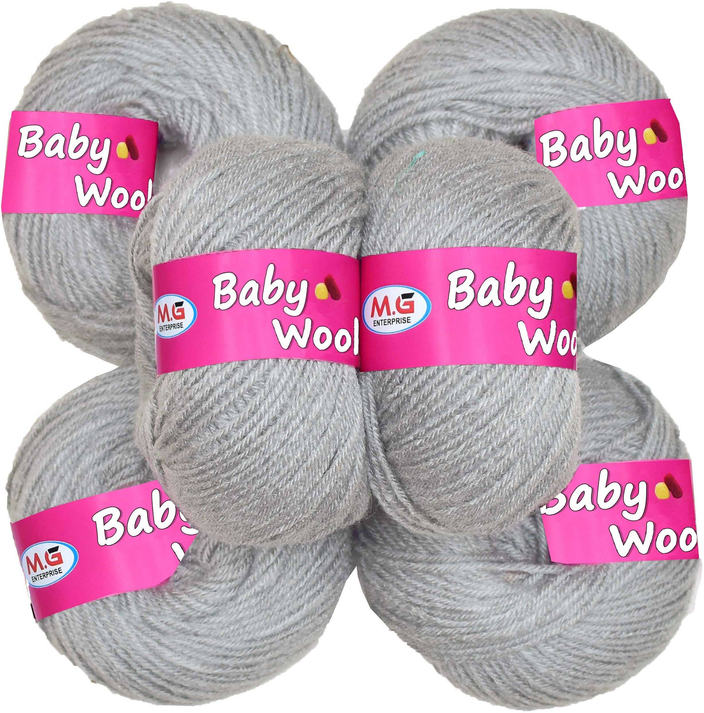     			100% Acrylic Wool  Deep Grey 6 Pc Baby Wool 4 ply Wool -YA Art-ABJH