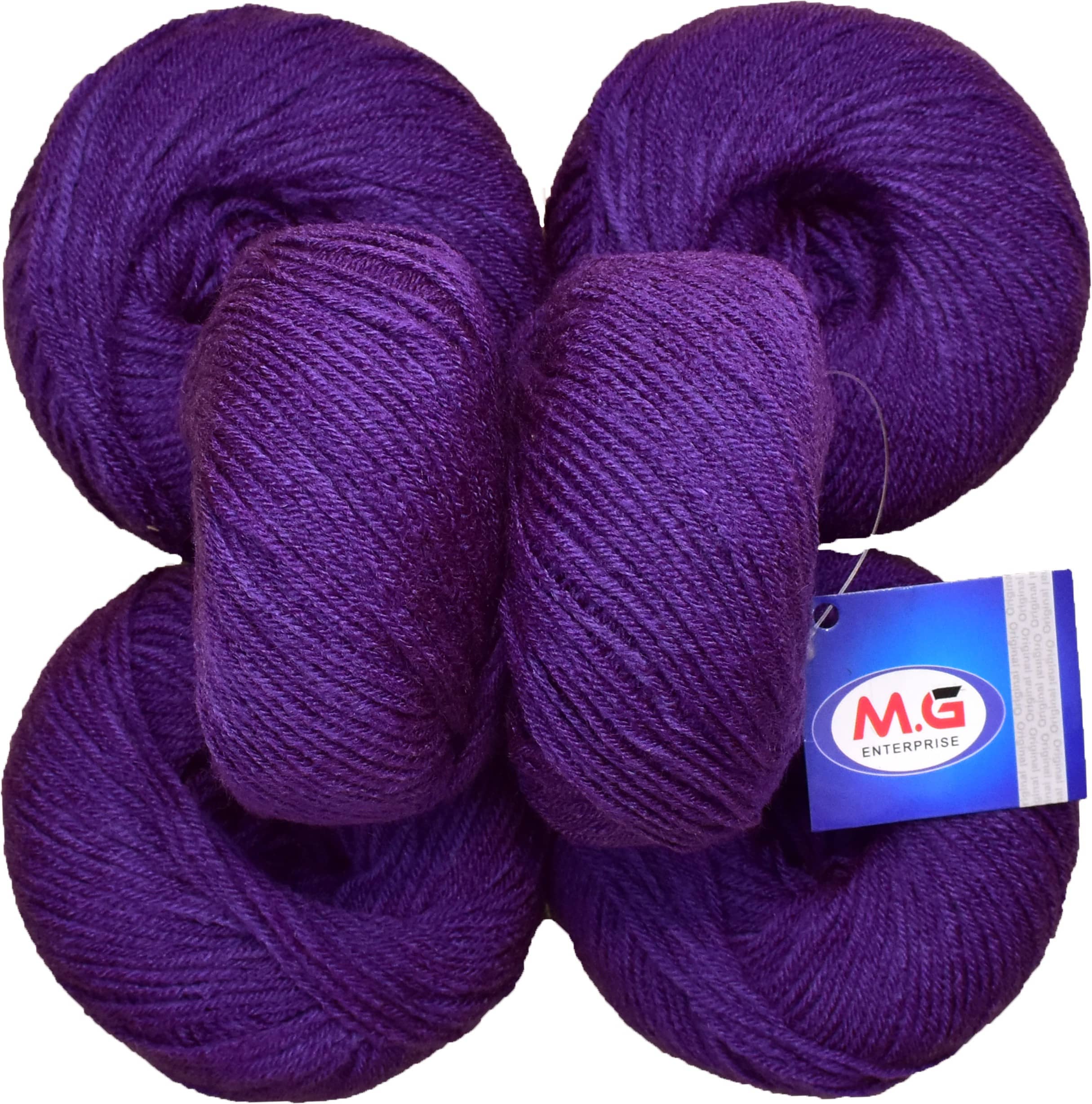 100% Acrylic Wool Falsa (6 pc) Baby Soft Wool Ball Hand Knitting Wool/Art Craft Soft Fingering Crochet Hook Yarn, Needle Knitting Yarn Thread Dyed
