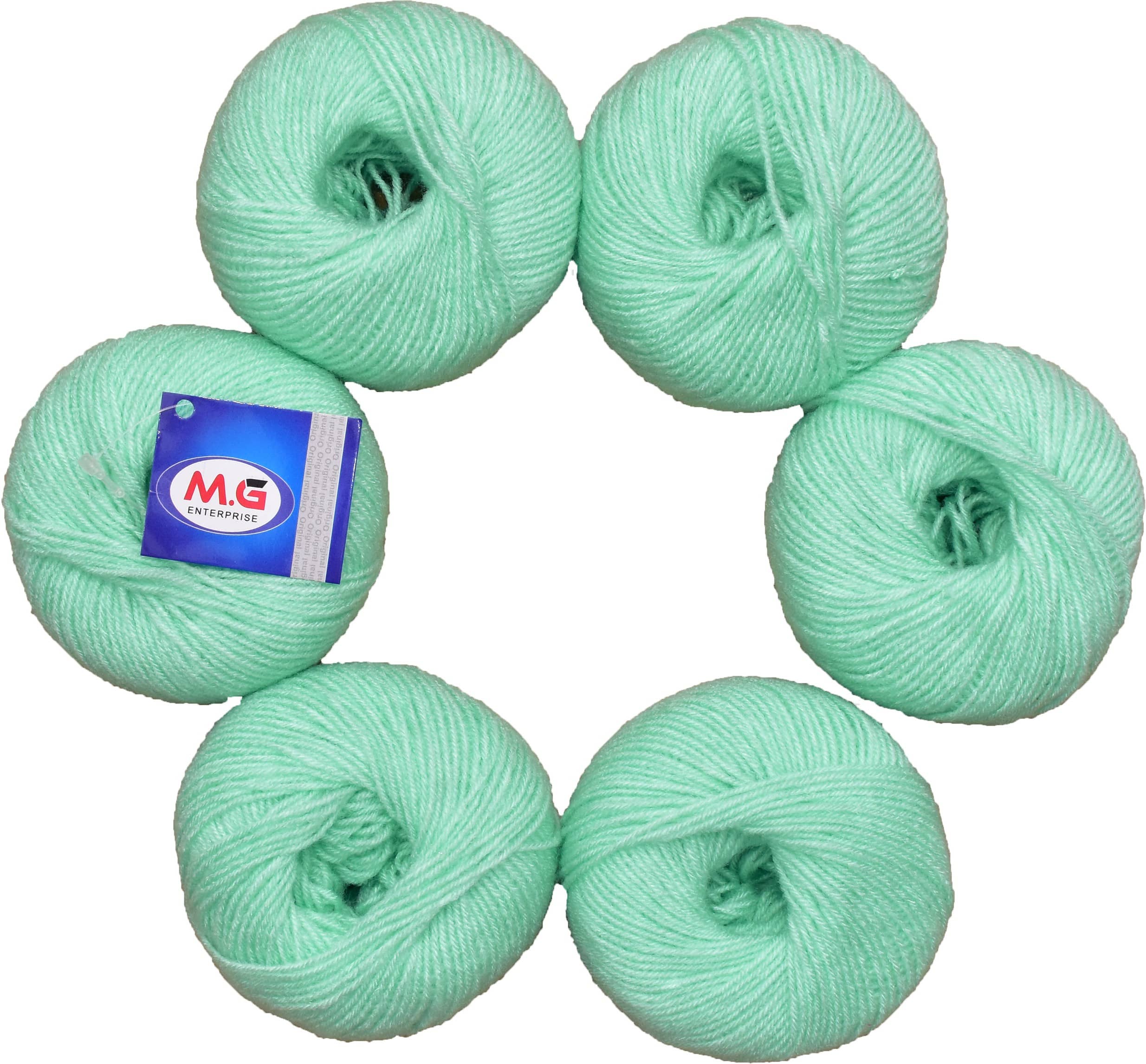 100% Acrylic Wool Grape Green (8 PC) Baby Soft Wool Ball Hand Knitting Wool/Art Craft Soft Fingering Crochet Hook Yarn, Needle Knitting Yarn Thread Dyed