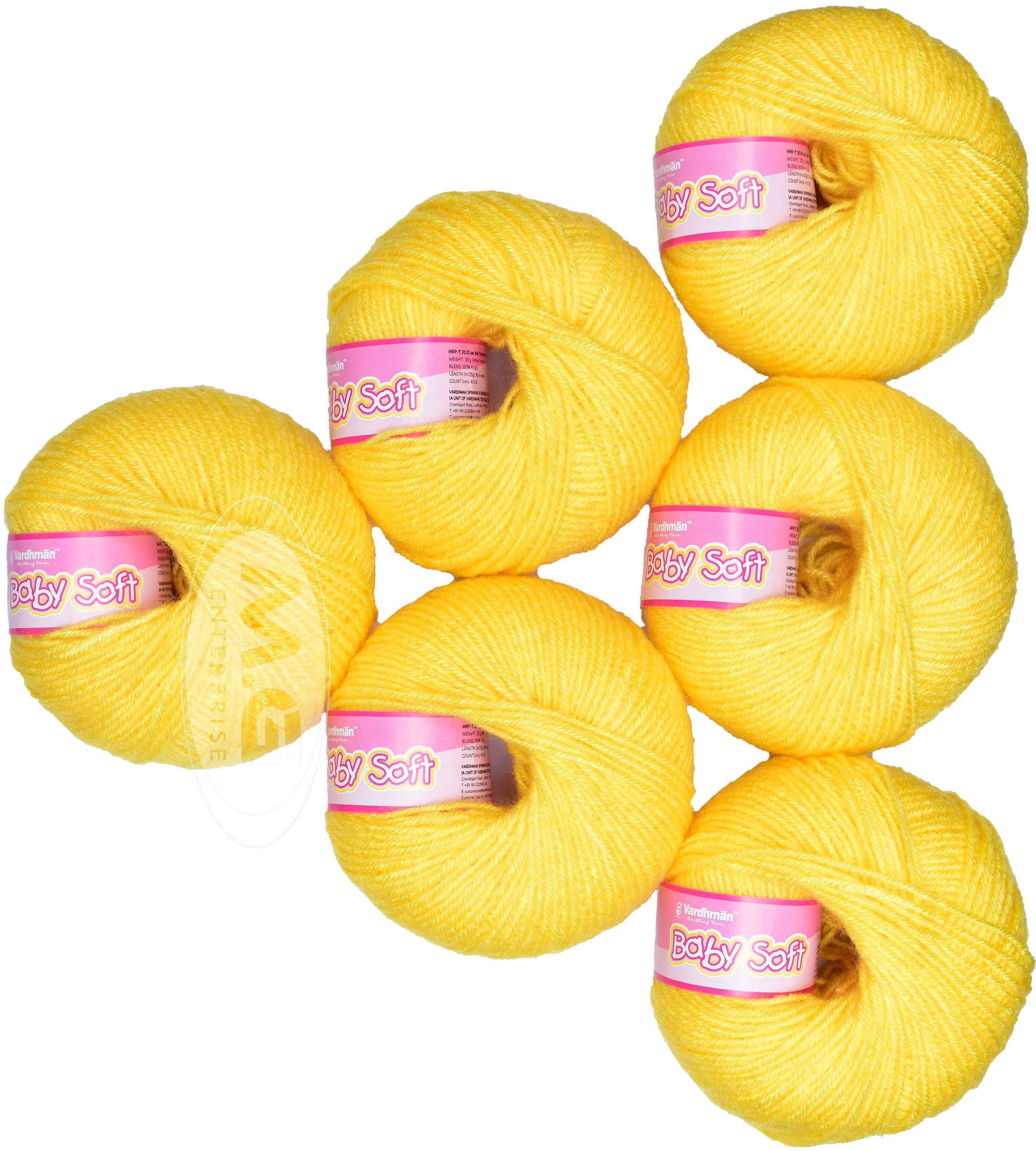 100% Acrylic Wool Kacha Pila (Pack of 6) Baby Soft Wool Ball Hand knitting wool / Art Craft soft fingering crochet hook yarn, needle knitting yarn thread dyed â€¦ - F GI