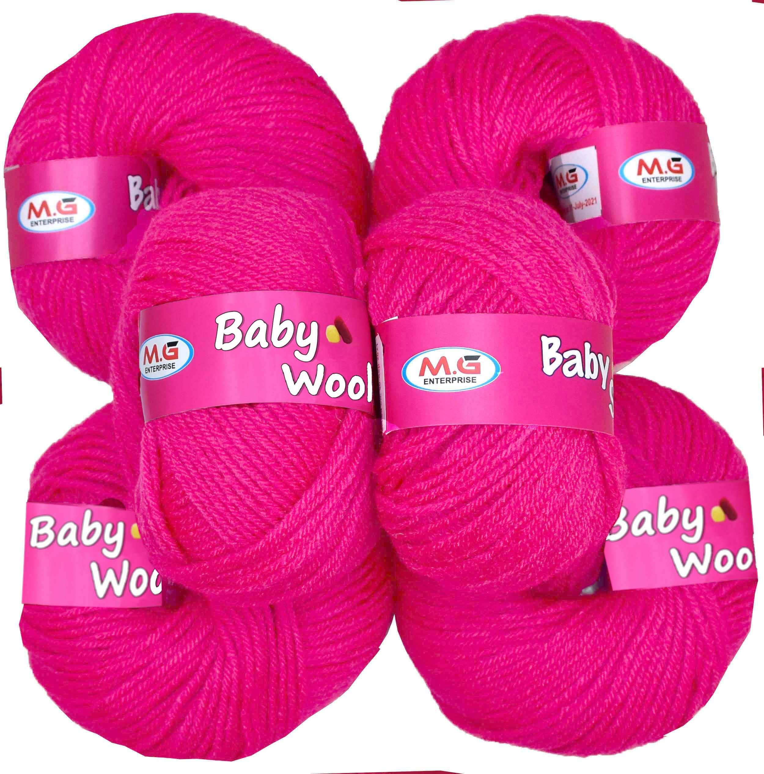 100% Acrylic Wool  Magenta 6 Pc Baby Wool 4 ply Wool -TA Art-GG