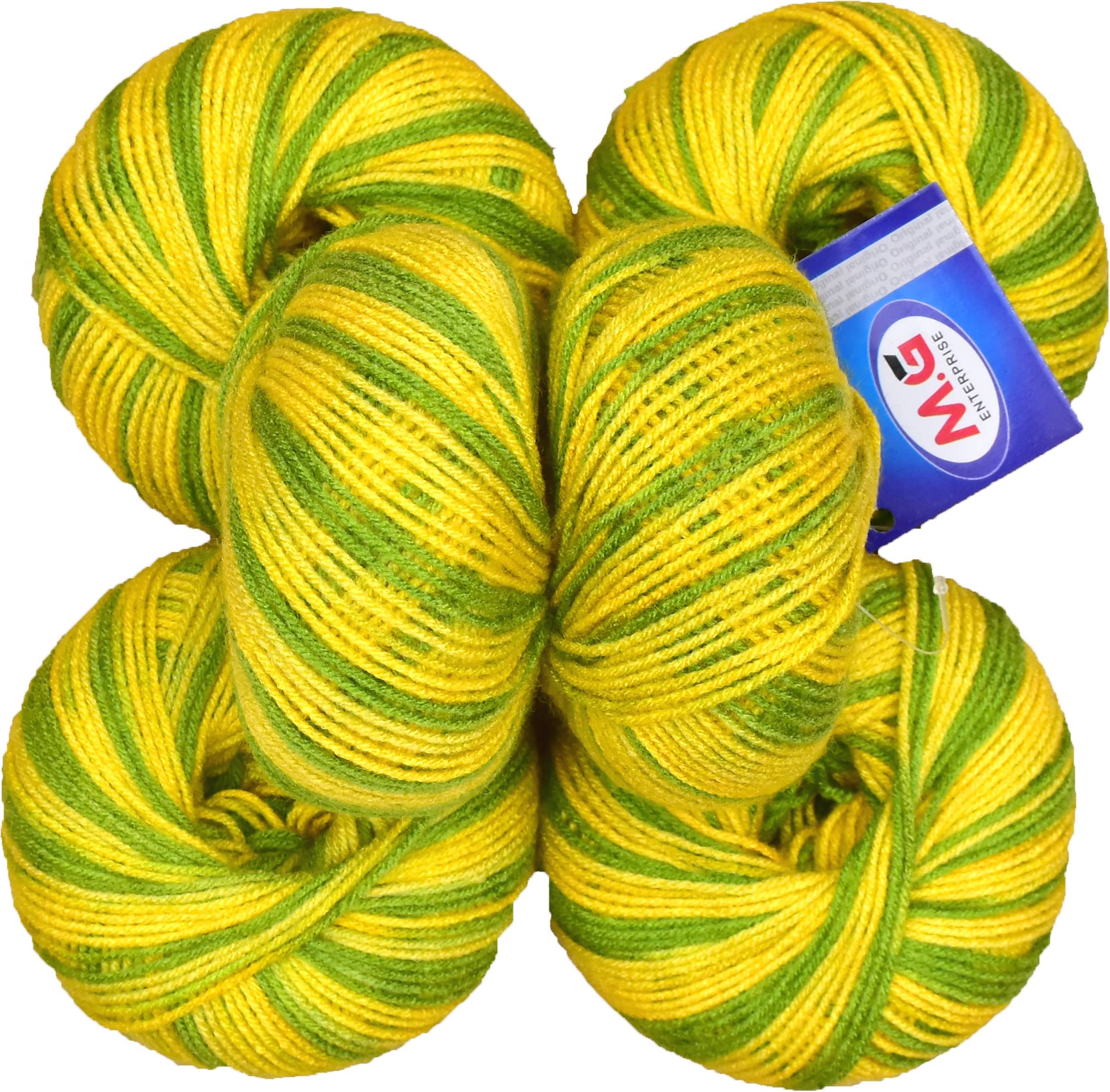     			100% Acrylic Wool Multi Green (6 pc) Baby Soft Wool Ball Hand Knitting Wool/Art Craft Soft Fingering Crochet Hook Yarn, Needle Knitting Yarn Thread Dyed