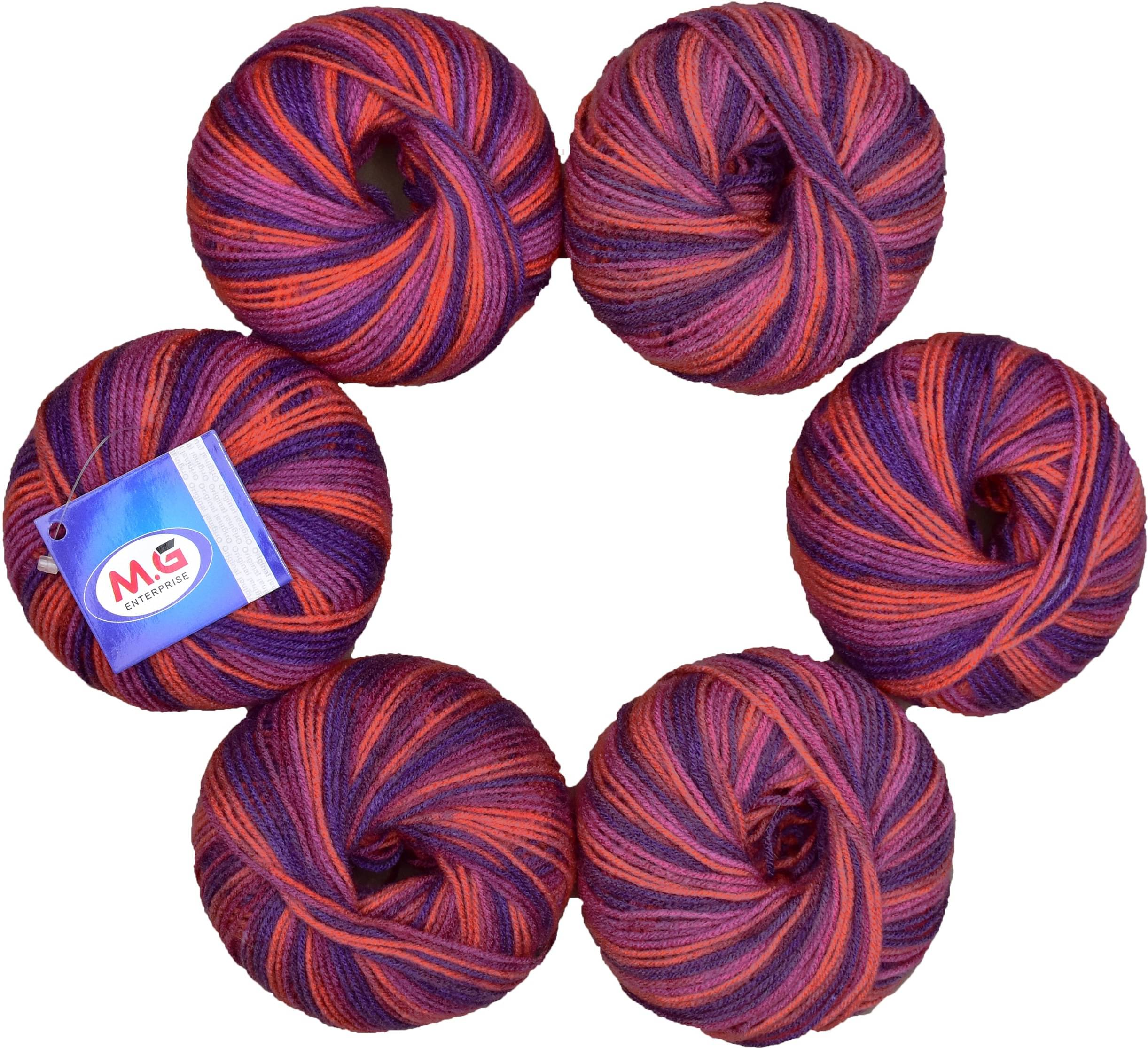     			100% Acrylic Wool Multi Violet (8 PC) Baby Soft Wool Ball Hand Knitting Wool/Art Craft Soft Fingering Crochet Hook Yarn, Needle Knitting Yarn Thread Dyed