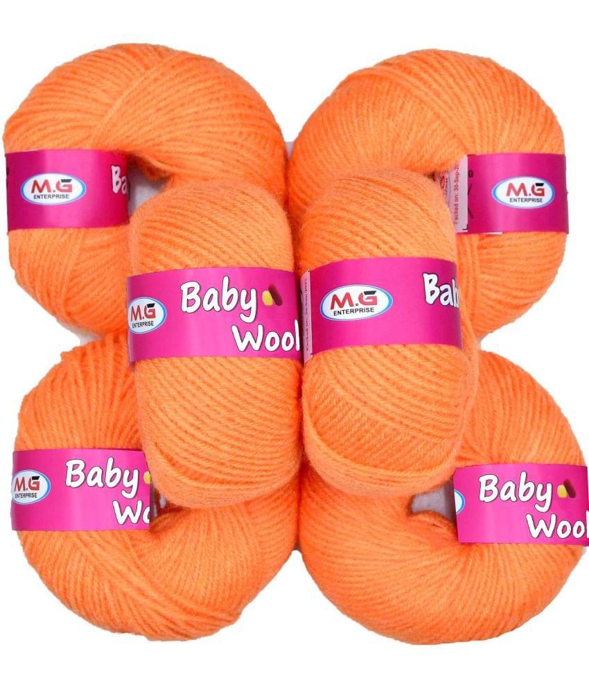     			100% Acrylic Wool  Orange 12 Pc Baby Wool 4 ply Wool -AB Art-HE