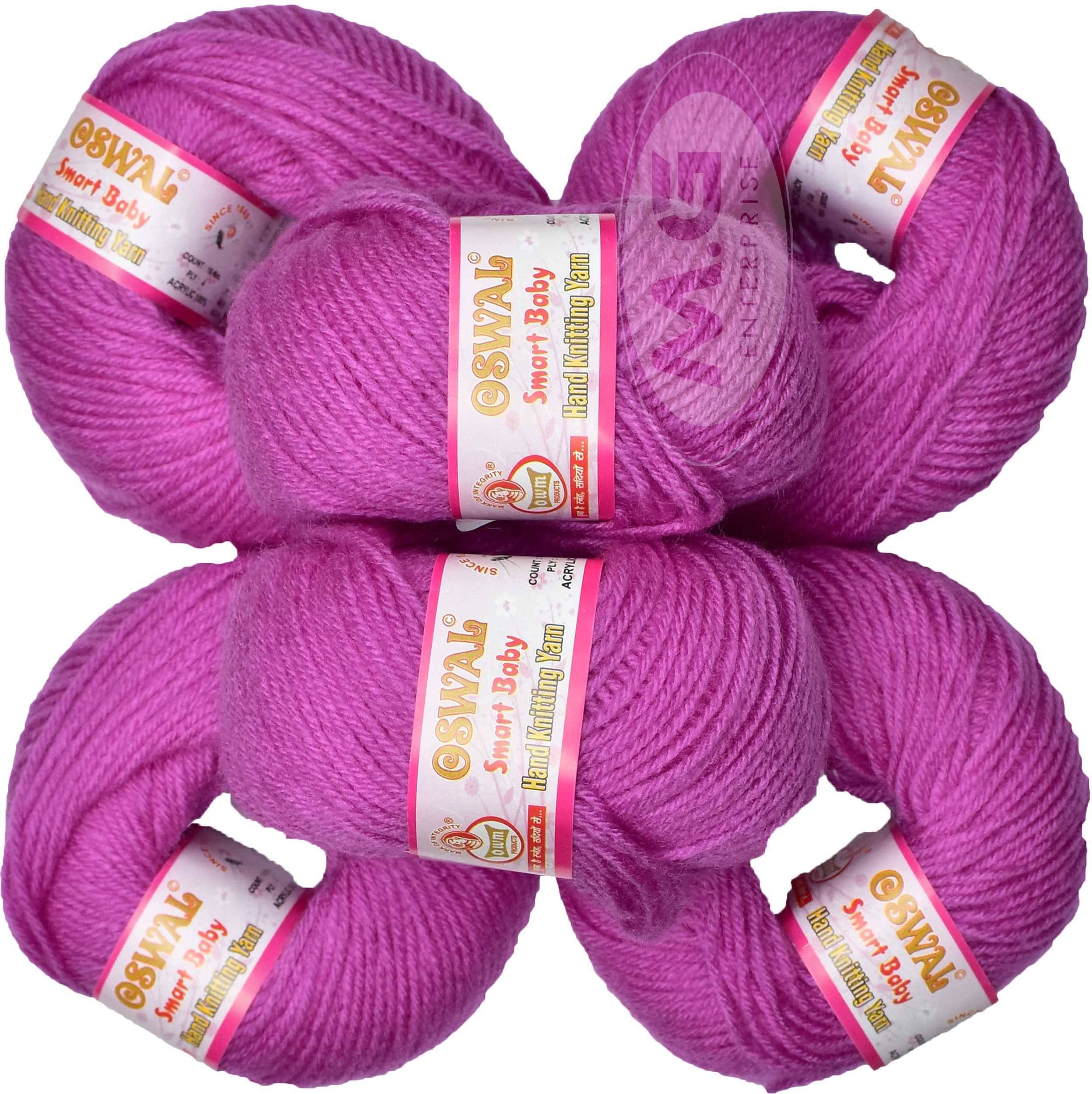     			100% Acrylic Wool Purple (10 pc) Smart Baby 4 ply Wool Ball Hand Knitting Wool/Art Craft Soft Fingering Crochet Hook Yarn, Needle Knitting Yarn Thread Dyed